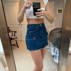 Dark denim jean skirt